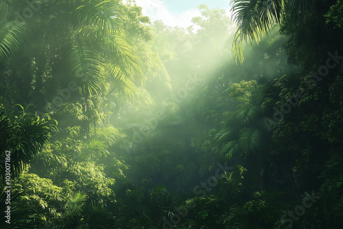 wallpaper of a tropical rainforest nature background