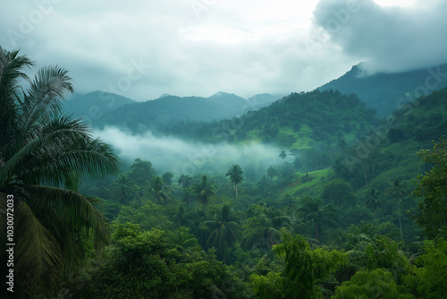 wallpaper of a tropical rainforest nature background photo