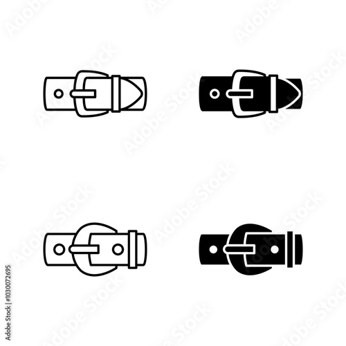buckle icon set. backpack buckle vector. metal belt buckle vector icons color editable