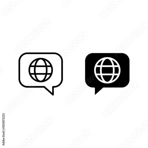 Language Icon set Vector Symbol Design color editable