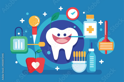 dentist medical concept with dental service symbol.