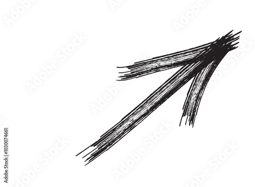 Grunge hand drawn gblack arrow  photo