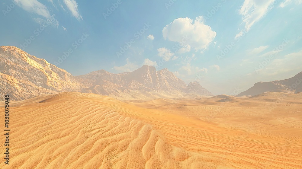 Naklejka premium Desert sand dunes at sunset. Nature background