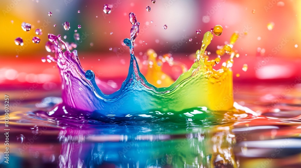 2410_170.extreme close-up of paint splash impact, vivid roygbiv color gradient, suspended liquid tendrils, reflective surface, dramatic lighting, tack-sharp focus 2410_170.extreme close-up of paint splash impact, vivid roygbiv color gradient, suspended liquid tendrils, reflective surface, dramatic lighting, tack-sharp focus