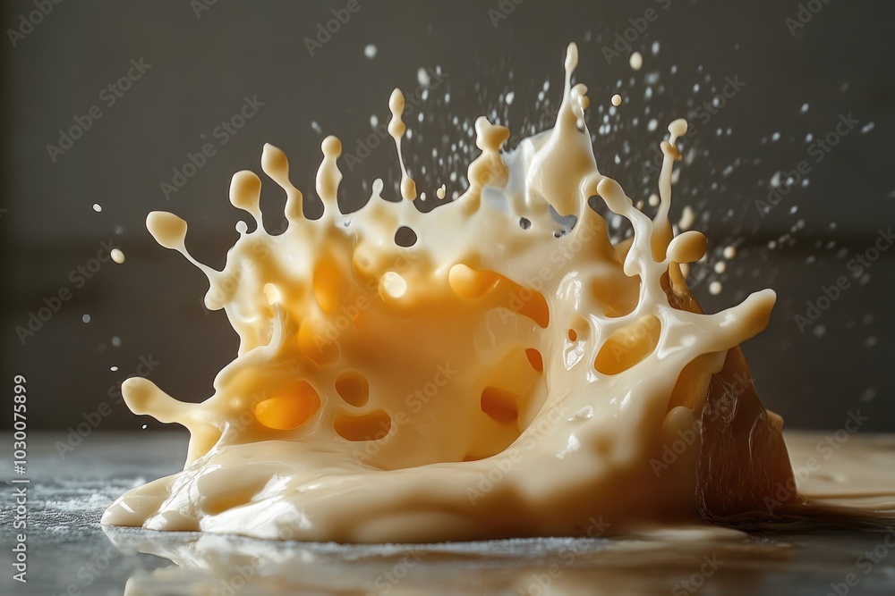 A Splash of Condensed Milk Creating a Unique Shape A Splash of Condensed Milk Creating a Unique Shape