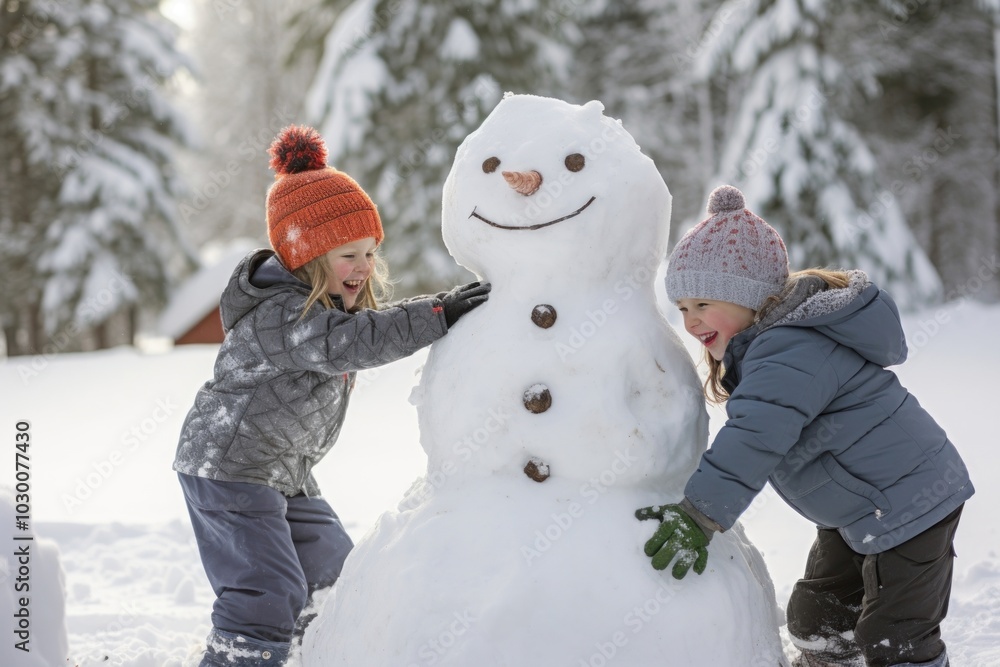 Snowman outdoors winter nature. Snowman outdoors winter nature.