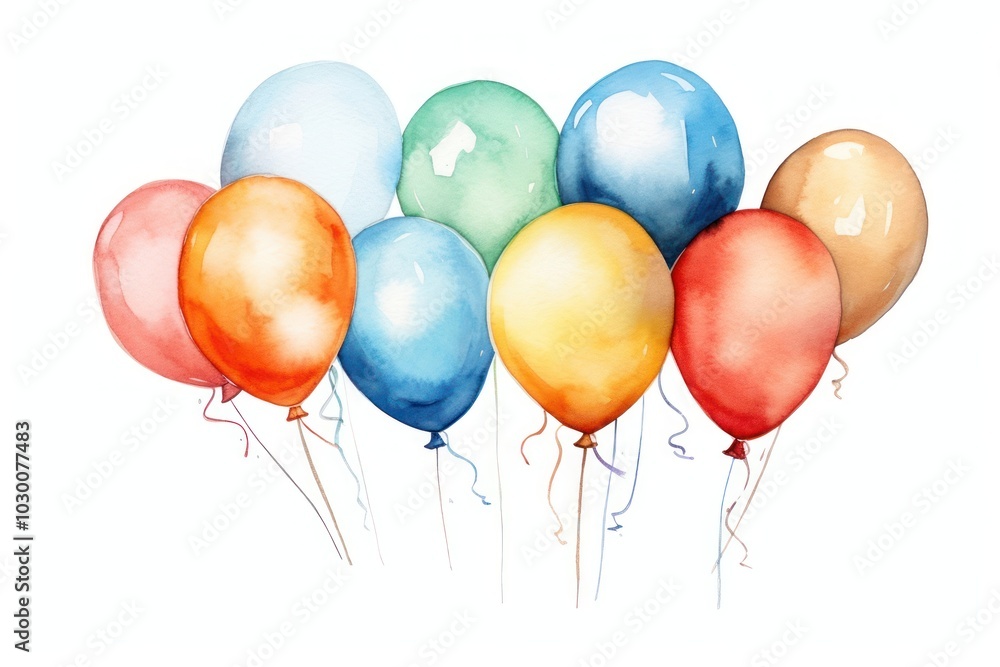 Birthday balloons white background anniversary celebration. Birthday balloons white background anniversary celebration.