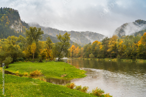 Mglisty poranek nad Dunajcem