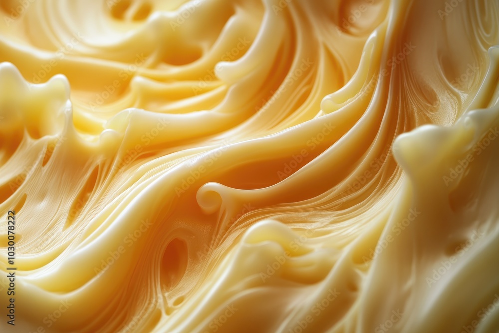 Abstract Swirling Pattern of Creamy Yellow Substance Abstract Swirling Pattern of Creamy Yellow Substance