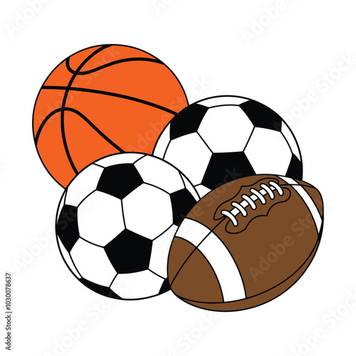 Set of sports balls vector illustration