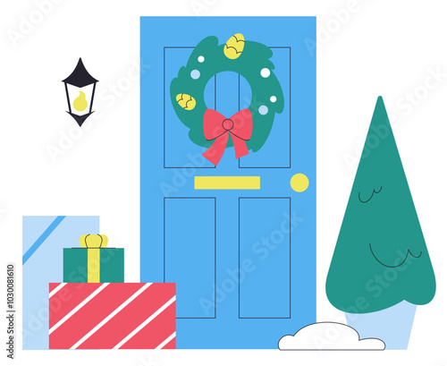 Christmas doorstep