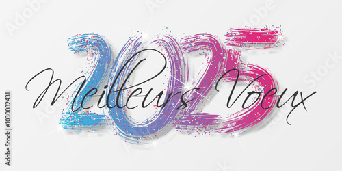Bonne année - meilleurs vœux 2025 - vecteur pour affiche, bannière, salutation et célébration du nouvel an 2025.