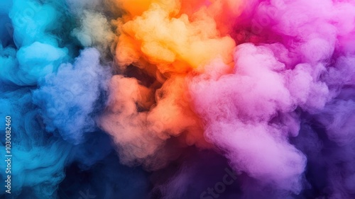 Vibrant colored smoke blending into each other, creating dreamy abstract effect