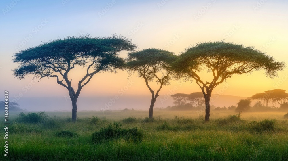 Obraz premium Sunrise in the African Savanna