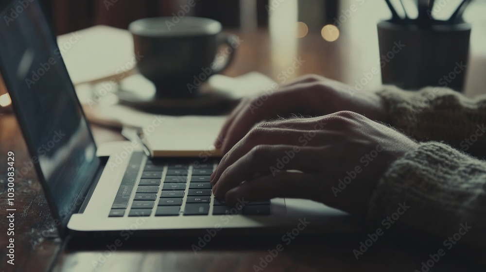 Hands Typing on a Laptop Hands Typing on a Laptop