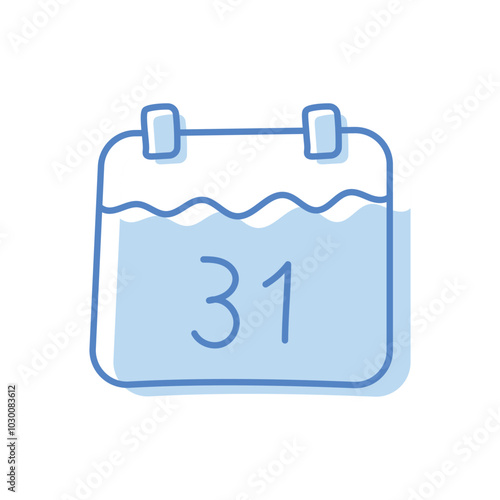 Halloween calendar hand draw doodle vector icon