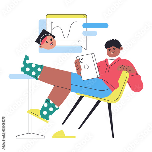 Man taking online courses