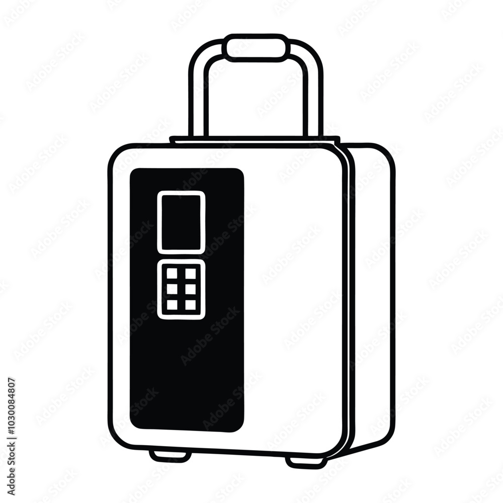 Clean and modern vector icon of a travel locker. Ideal for travel security designs, luggage storage, and portable gear illustrations. Clean and modern vector icon of a travel locker. Ideal for travel security designs, luggage storage, and portable gear illustrations.