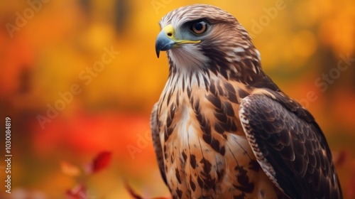 Majestic Hawk In Autumn Colors