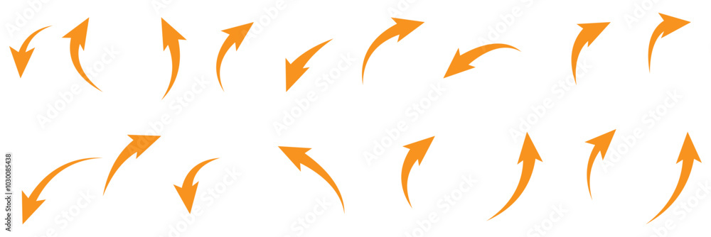 Black arrows set. Curved arrows. Arrow sign. Flat style icons. Black arrows set. Curved arrows. Arrow sign. Flat style icons.