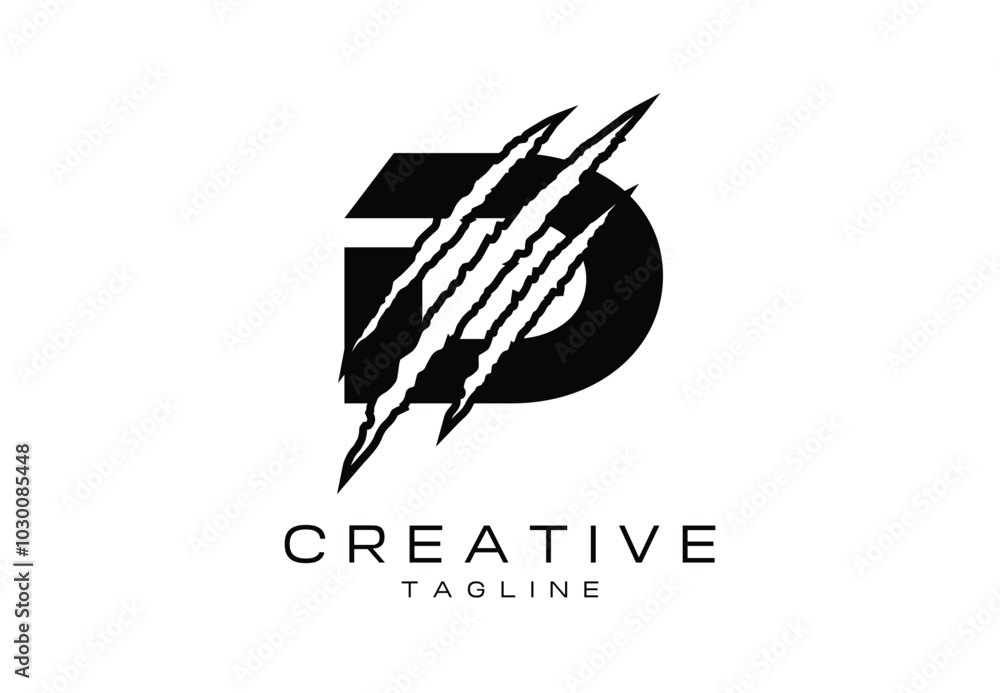 Initial Letter D and Claw, Scratch Logo Design Template - Vector Initial Letter D and Claw, Scratch Logo Design Template - Vector
