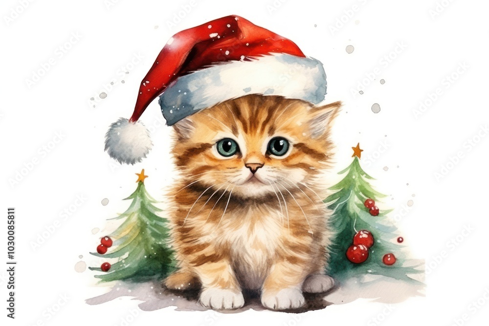 Christmas kitten mammal animal. Christmas kitten mammal animal.