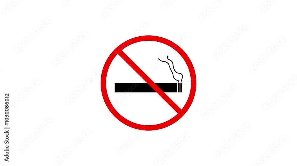 No smoking sign. Motion graphic design. 4k. No smoking sign. Motion graphic design. 4k.