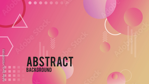 Abstract background with pink and yellow colors and a lot of circles
