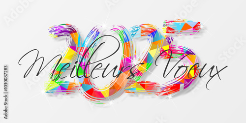 Bonne année - meilleurs vœux 2025 - vecteur pour affiche, bannière, salutation et célébration du nouvel an 2025.