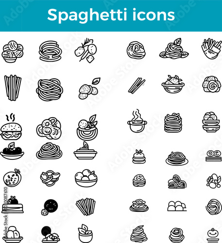 Spaghetti icon classic Italian pasta dish delicious comfort food vector culinary delight illustration