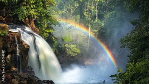 Rainbows are formed by water droplets hitting sunlight.