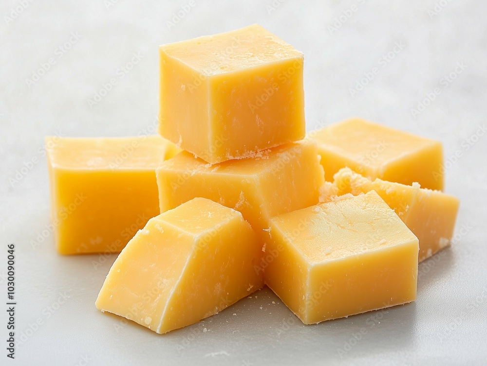 Close-up of cheese slices, selective focus Close-up of cheese slices, selective focus