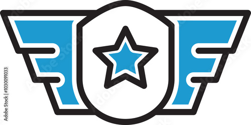 Bild auf Leinwand Military Star Badge Icon