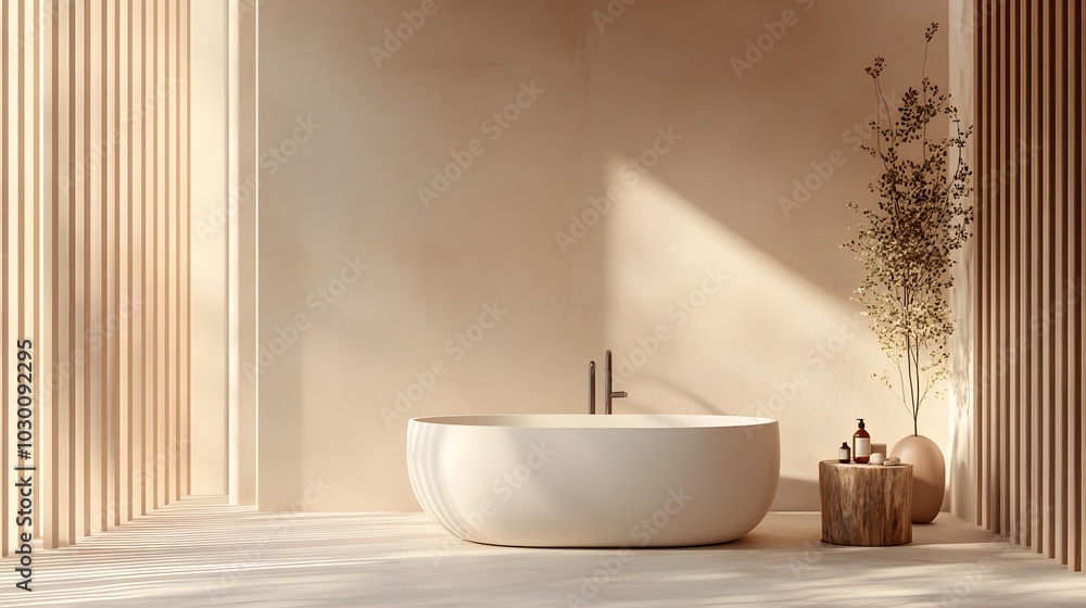 Fototapeta premium 20. **A serene backdrop with gentle curves, creating a soothing environment that complements the product.