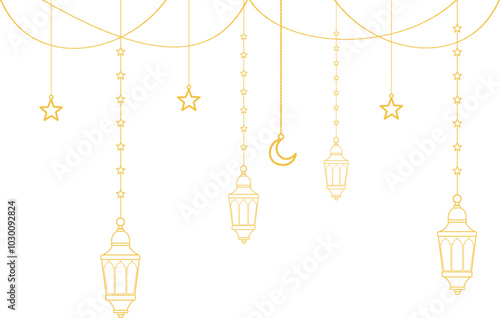 Hanging Islamic Lantern Border