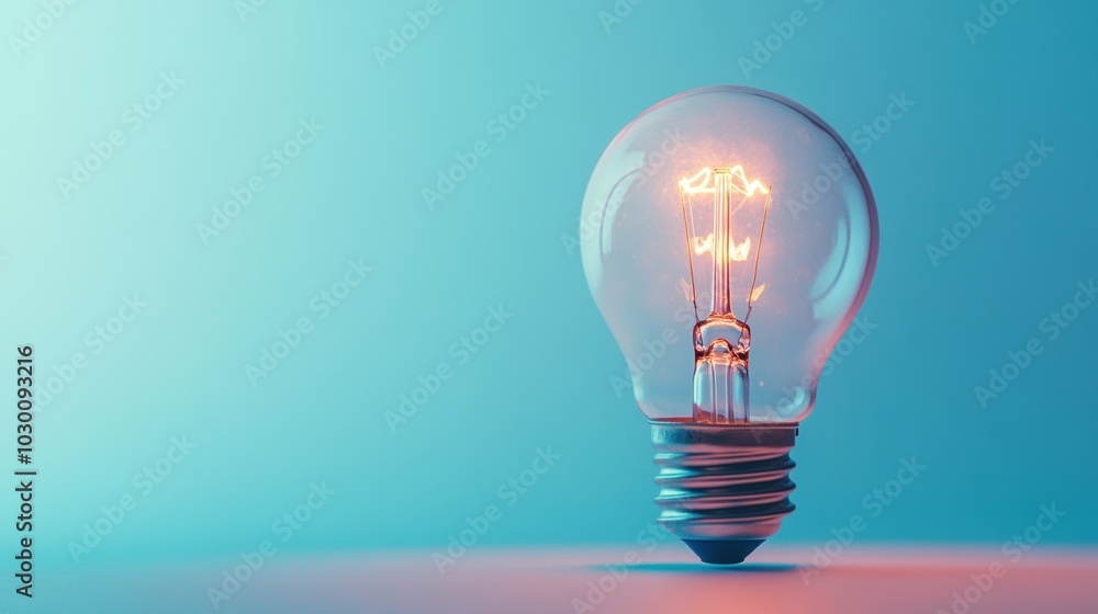 Glowing Light Bulb Symbolizing Creativity and Brilliant Ideas Glowing Light Bulb Symbolizing Creativity and Brilliant Ideas