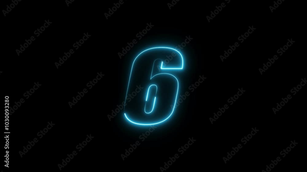 Abstract neon countdown number animation. Abstract neon countdown number animation.