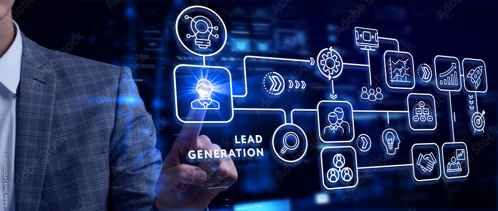 Lead Generation. Finding and identifying customers for your business products or services. Finance concept. Lead Generation. Finding and identifying customers for your business products or services. Finance concept.
