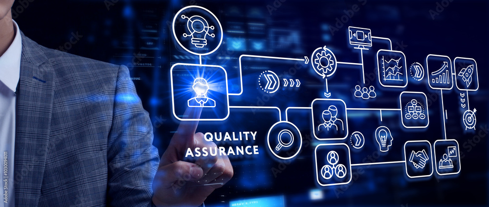 Business, Technology, Internet and network concept. Quality Assurance service guarantee standard. Business, Technology, Internet and network concept. Quality Assurance service guarantee standard.