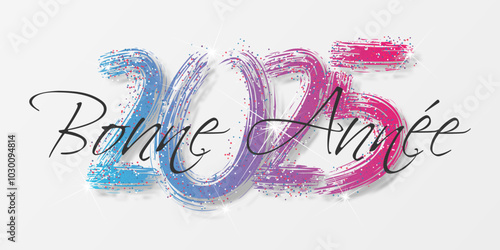 Bonne année - meilleurs vœux 2025 - vecteur pour affiche, bannière, salutation et célébration du nouvel an 2025.
