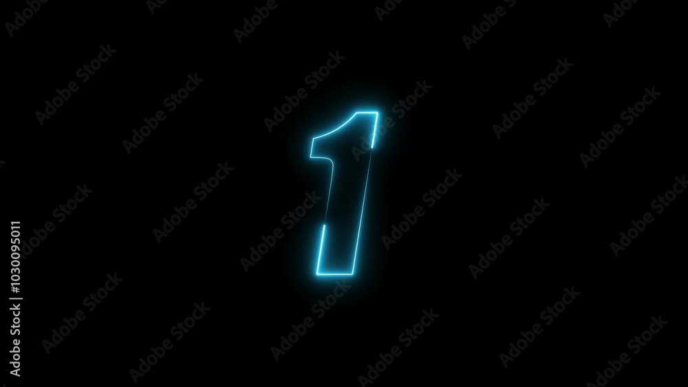 Abstract neon countdown number animation. Abstract neon countdown number animation.
