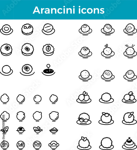 Arancini icon Italian fried rice ball stuffed gourmet food vector appetizer snack dish illustration