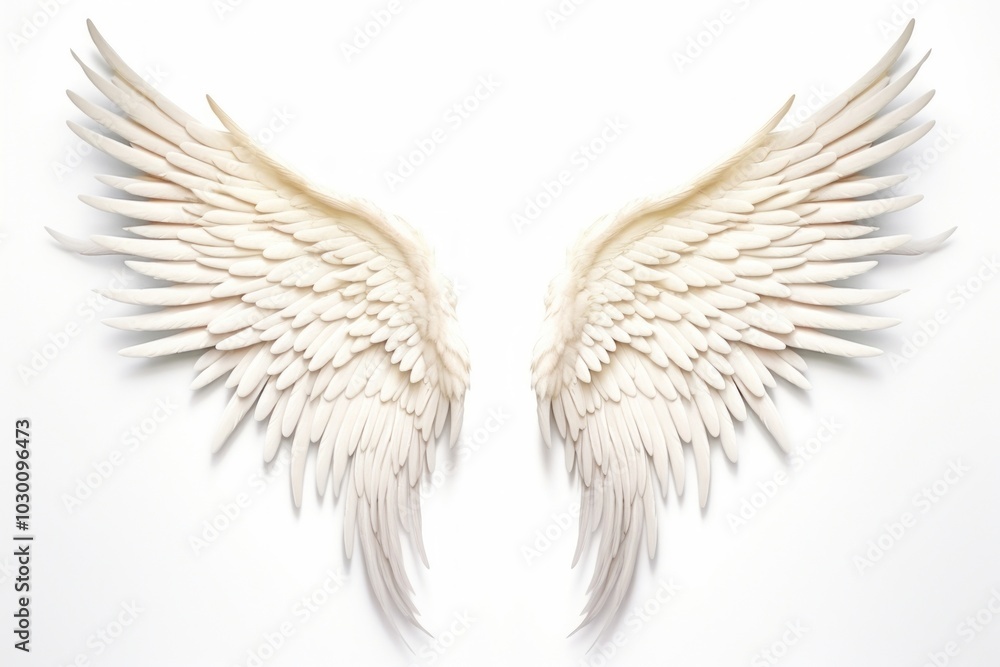 Fototapeta premium Angel wings white white background archangel.