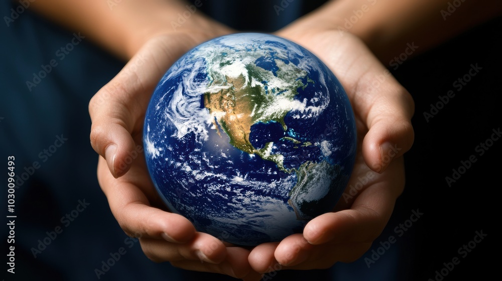 Hands Holding the Earth Symbolizing Environmental Preservation and Global Sustainability Hands Holding the Earth Symbolizing Environmental Preservation and Global Sustainability