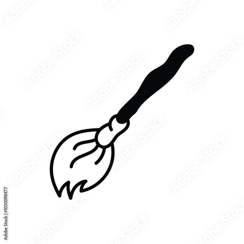 Broom hand draw doodle vector icon