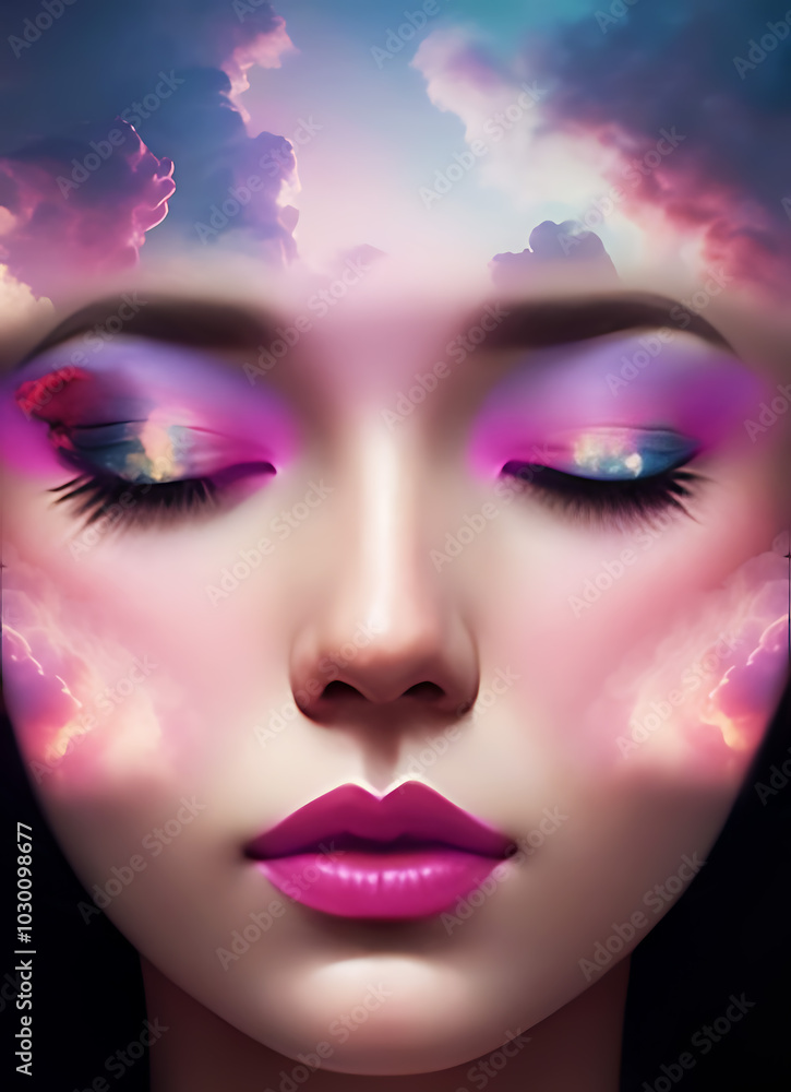 Closed eyes reveal a vibrant dreamscape Closed eyes reveal a vibrant dreamscape
