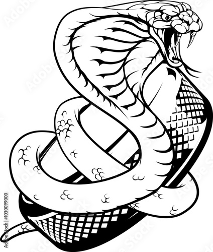 A cobra snake ice hockey team cartoon animal sports mascot