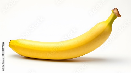 one banana isolated on white background with clipping path. 