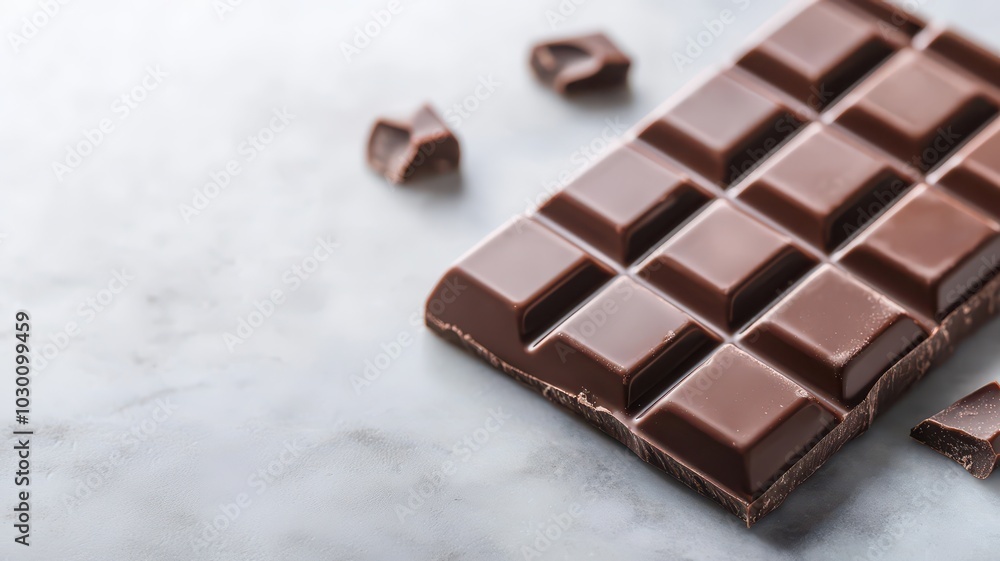 Indulgent chocolate bar melting slowly on a luxurious marble countertop, creating a rich and tempting scene.