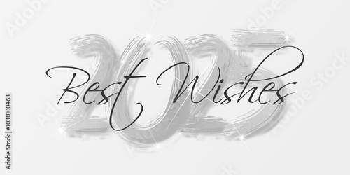 Happy new year - best wishes 2025 with colorful truncated number. Perfect vector for poster, banner, greeting and new year 2025 celebration.